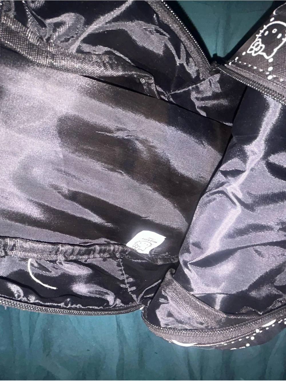 Black Printed Hello Kitty Backpack